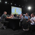 Oregon head coach Mark Helfrich speaks to reporters during NCAA college Pac-12 Football Media Days, Friday, July 31, 2015, in Burbank, Calif. (AP Photo/Mark J. Terrill)
