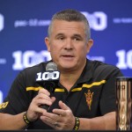 Arizona State head coach Todd Graham speaks to reporters during Pac-12 Football Media Days, Thursday, July 30, 2015, in Burbank, Calif. (AP Photo/Mark J. Terrill)