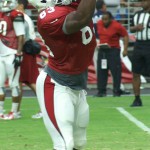 Tight end Gerald Christian makes a catch during Arizona Cardinals training camp Aug. 8. (Photo by Adam Green/Arizona Sports)