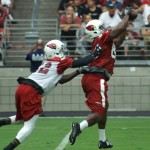 Tight end Gerald Christian makes a catch during Arizona Cardinals training camp Sunday, Aug. 2. (Photo by Adam Green/Arizona Sports)