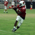Running back Marion Grice makes a catch during training camp Aug. 18. (Photo: Adam Green/Arizona Sports)