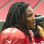 Running back Chris Johnson during some down time at Arizona Cardinals training camp Tuesday, August 18, 2015 in Glendale. (Photo: Vince Marotta/Arizona Sports)
