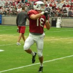 Receiver Jaxon Shipley makes a catch at Arizona Cardinals Training Camp at University of Phoenix Stadium Friday, August 7, 2015. (Photo: Vince Marotta/Arizona Sports)