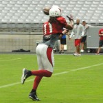 Larry Fitzgerald hauls in a pass at Arizona Cardinals Training Camp in Glendale Monday, August 3, 2015. (Photo: Vince Marotta/Arizona Sports)