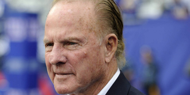 FILE – In this Sept. 15, 2013 file photo, former New York Giants player Frank Gifford looks o...