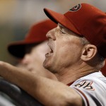 Arizona Diamondbacks manager Chip Hale yells after overplay overturned a safe call when David Peralta tried to steal second base in the sixth inning of a baseball game, Monday, Aug. 17, 2015, in Pittsburgh. Peralta was initially called safe but replay overturned the call and he was ruled out. (AP Photo/Keith Srakocic)