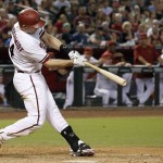 Arizona Diamondbacks' Paul Goldschmidt connects for a two-run home run against the Oakland Athletics during the seventh inning of a baseball game Friday, Aug. 28, 2015, in Phoenix. (AP Photo/Ross D. Franklin)
