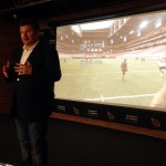 Michael Bidwill explains the team's use of virtual reality technology. (Photo by Adam Green/Arizona Sports)