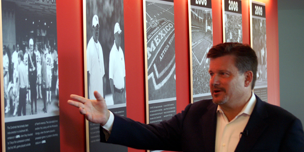 Owner Michael Bidwill discusses some of the team's history. (Photo by Adam Green/Arizona Sports)...