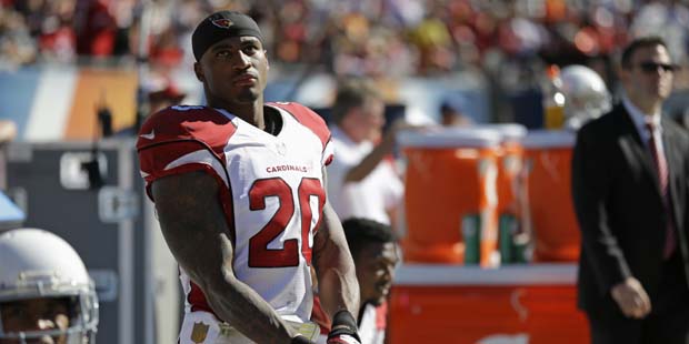 Arizona Cardinals safety Deone Bucannon (20) stands on the sideline during the second half of an NF...
