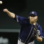 San Diego Padres' Andrew Cashner throws a pitch against the Arizona Diamondbacks during the first inning of a baseball game Wednesday, Sept. 16, 2015, in Phoenix. (AP Photo/Ross D. Franklin)