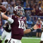 Texas A&M quarterback Kyle Allen (10)  passes against Arizona State during the first half of an NCAA college football game Saturday, Sept. 5, 2015, in Houston. (AP Photo/George Bridges)