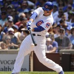 Chicago Cubs' Anthony Rizzo grounds out to Arizona Diamondbacks shortstop Nick Ahmed in the second inning of a baseball game on Sunday, Sept. 6, 2015, in Chicago. (AP Photo/Matt Marton)