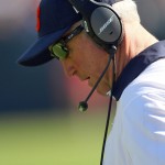 Chicago Bears head coach John Fox looks down during their 48-23 loss to the Arizona Cardinals in an NFL football game, Sunday, Sept. 20, 2015 in Chicago. (Steve Lundy/Daily Herald via AP) MANDATORY CREDIT; MAGS OUT