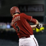 Arizona Diamondbacks' Ender Inciarte connects for a single against the San Diego Padres during the first inning of a baseball game Wednesday, Sept. 16, 2015, in Phoenix. (AP Photo/Ross D. Franklin)