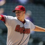 Arizona Diamondbacks starting pitcher Patrick Corbin throws against the Colorado Rockies during the second inning in the first game of a baseball doubleheader, Tuesday, Sept. 1, 2015, in Denver. (AP Photo/Jack Dempsey)