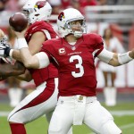 Arizona Cardinals quarterback Carson Palmer (3) throws against the San Francisco 49ers during the first half of an NFL football game against the, Sunday, Sept. 27, 2015, in Glendale, Ariz.  (AP Photo/Ross D. Franklin)