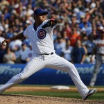 Chicago Cubs relief pitcher Hector Rondon delivers during the ninth inning of a baseball game against the Arizona Diamondbacks Saturday, Sept. 5, 2015, in Chicago. The Cubs won 2-0. (AP Photo/Charles Rex Arbogast)