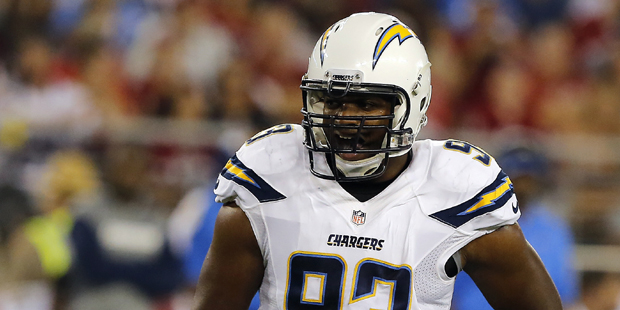 San Diego Chargers outside linebacker Dwight Freeney (93) during the second half of an NFL football...