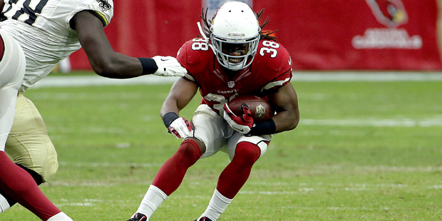Arizona Cardinals running back (38) Andre Ellington after scoring a  touchdown during a game against the Detroit Lions played at University of  Phoenix Stadium in Glendale on Sunday, September 15, 2013. (AP