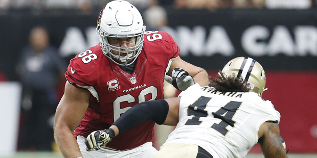 Arizona Cardinals tackle Jared Veldheer (68) during an NFL football game against the New Orleans Sa...