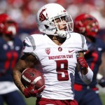 Washington State wide receiver Gabe Marks (9) scores a touchdown against Arizona during the first half of an NCAA college football game, Saturday, Oct. 24, 2015, in Tucson, Ariz. (AP Photo/Rick Scuteri)