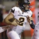 Arizona State quarterback Mike Bercovici (2) carries the ball in the first half during an NCAA college football game against Utah Saturday, Oct. 17, 2015, in Salt Lake City. (AP Photo/Rick Bowmer)