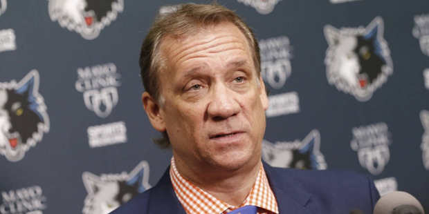 FILE - This is a June 25, 2015, file photo showing Minnesota Timberwolves president and coach Flip ...