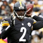 Pittsburgh Steelers quarterback Mike Vick prepares to pass against the Arizona Cardinals in the first quarter an NFL football game Sunday, Oct. 18, 2015, in Pittsburgh. (AP Photo/Gene J. Puskar)