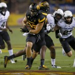 Arizona State tight end Kody Kohl (83) carries a recovered fumble for a touchdown against Colorado during the first half of an NCAA college football game, Saturday, Oct. 10, 2015, in Tempe, Ariz. (AP Photo/Matt York)