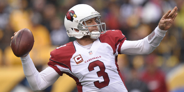 Arizona Cardinals quarterback Carson Palmer (3) passes against the Pittsburgh Steelers in the first...