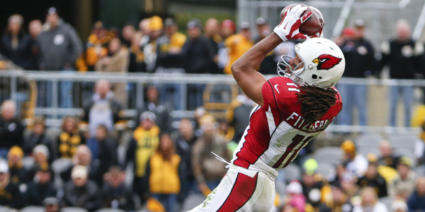 Arizona Cardinals wide receiver Larry Fitzgerald (11) makes a catch in the second half of an NFL fo...