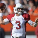 Arizona Cardinals quarterback Carson Palmer prepares to throw in the first half of an NFL football game against the Cleveland Browns, Sunday, Nov. 1, 2015, in Cleveland. (AP Photo/David Richard)