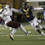 Arizona State wide receiver Devin Lucien, left, cannot catch a pass as California cornerback Darius White (6) defends during the first half of an NCAA college football game in Berkeley, Calif., Saturday, Nov. 28, 2015. (AP Photo/Jeff Chiu)