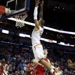 Phoenix Suns center Tyson Chandler (4) dunks against the Pelicans in the first half of an NBA basketball game in New Orleans, Sunday, Nov. 22, 2015. (AP Photo/Max Becherer)