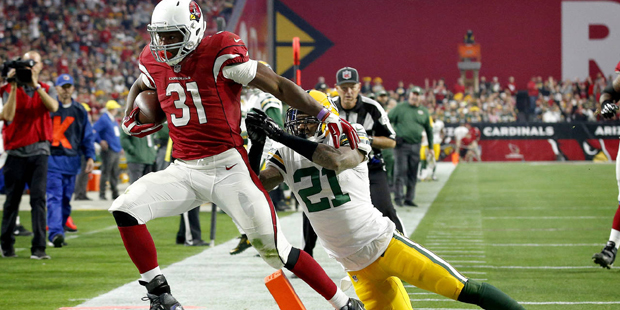 Arizona Cardinals running back David Johnson (31) scores a touchdown as Green Bay Packers free safe...