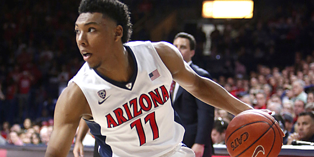 Arizona guard Allonzo Trier (11) during the first half of an NCAA college basketball game against F...