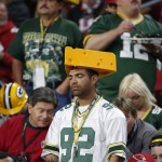Green Bay Packers fans watch during the second half of an NFL football game against the Arizona Cardinals, Sunday, Dec. 27, 2015, in Glendale, Ariz. (AP Photo/Ross D. Franklin)