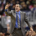 Washington Wizards head coach Randy Wittman gestures during the second half of an NBA basketball game against the Phoenix Suns, Friday, Dec. 4, 2015, in Washington. The Wizards won 109-106. (AP Photo/Nick Wass)