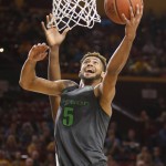 Oregon guard Tyler Dorsey scores against Arizona State during the first half of an NCAA college basketball game, Sunday, Jan. 31, 2016, in Tempe, Ariz. (AP Photo/Rick Scuteri)