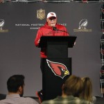 Arizona Cardinals coach Bruce Arians speaks during a news conference at the NFL football team's training facility Wednesday, Jan. 20, 2016, in Tempe, Ariz. The Cardinals will face the Carolina Panthers in the NFC championship game Sunday in Charlotte. (AP Photo/Ross D. Franklin)