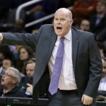 Charlotte Hornets' Steve Clifford shouts instructions to his players during the first half of an NBA basketball game against the Phoenix Suns Wednesday, Jan. 6, 2016, in Phoenix. (AP Photo/Ross D. Franklin)