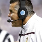 Arizona State coach Todd Graham watches from the sideline during the first half of the team's Cactus Bowl NCAA college football game against West Virginia, Saturday, Jan. 2, 2016, in Phoenix. (AP Photo/Ross D. Franklin)