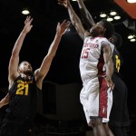 Stanford guard Marcus Allen (15) battles for a rebound against Arizona State forward Eric Jacobsen (21) during the first half of an NCAA college basketball game Saturday, Jan. 23, 2016, in Stanford, Calif. (AP Photo/Marcio Jose Sanchez)
