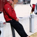 Arizona Cardinals head coach Bruce Arians watches NFL football practice at the NFL football team's training facility Wednesday, Jan. 20, 2016, in Tempe, Ariz. The Cardinals are scheduled to face the Carolina Panthers in the NFC championship game Sunday in Charlotte. (AP Photo/Ross D. Franklin)