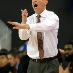 Arizona State head coach Bobby Hurley signals the officials for a foul in the first half of an NCAA college basketball game against UCLA in Los Angeles, Saturday, Jan. 9, 2016. UCLA won 81-74. (AP Photo/Michael Owen Baker)