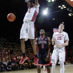 Stanford guard Marcus Sheffield (14) dunks against Arizona during the second half of an NCAA college basketball game Thursday, Jan. 21, 2016, in Stanford, Calif. Arizona won 71-57. (AP Photo/Marcio Jose Sanchez)