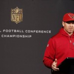 Arizona Cardinals' Carson Palmer talks about the upcoming game against the Carolina Panthers during a news conference at the Cardinals NFL football training facility Wednesday, Jan. 20, 2016, in Tempe, Ariz.  The Cardinals will face the Panthers in the NFC Championship game on Sunday in Charlotte, N.C. (AP Photo/Ross D. Franklin)