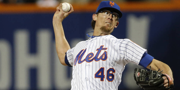 New York Mets pitcher Tyler Clippard during the eighth inning of Game 3 of the Major League Basebal...