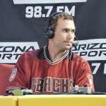 First baseman Paul Goldschmidt conducts a radio interview with Doug and Wolf at D-backs Fan Fest, Saturday, February 20, 2016 at Chase Field in Phoenix. (Photo: Vince Marotta/Arizona Sports)